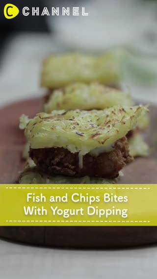 Fish and Chip Bites with Yogurt Dipping