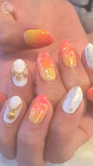 恵比寿のプライベートネイルサロン【VIVIANA】で夏トロピカルネイル♪