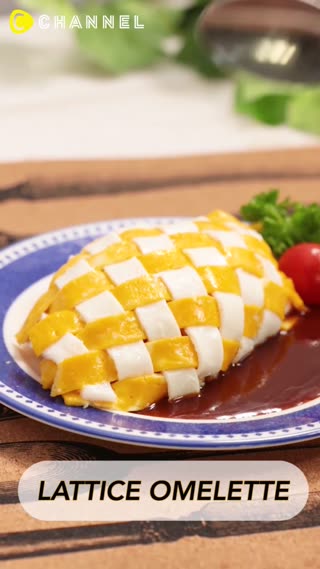 A work of art! Lattice Omelet Rice