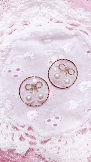 【イヤリングDIY】パールのさくらんぼモチーフの作り方