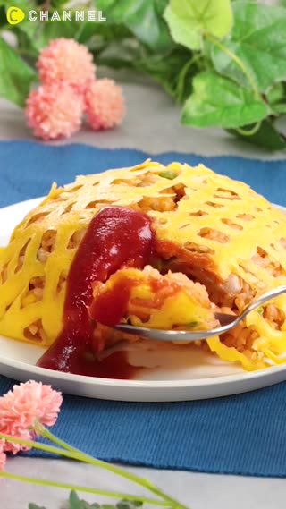 Omurice Dengan Telur Jaring