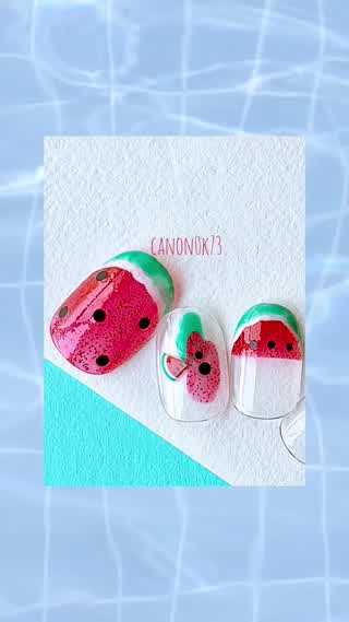 夏だ！スイカネイルしよう！！