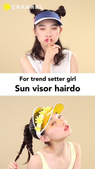 For trend setter girl Sun visor hairdo