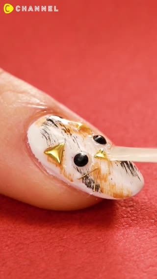 Tri-Colour Cat Nail Art