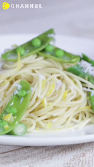 吻仔魚和春季野菜的春風檸檬義大利麵