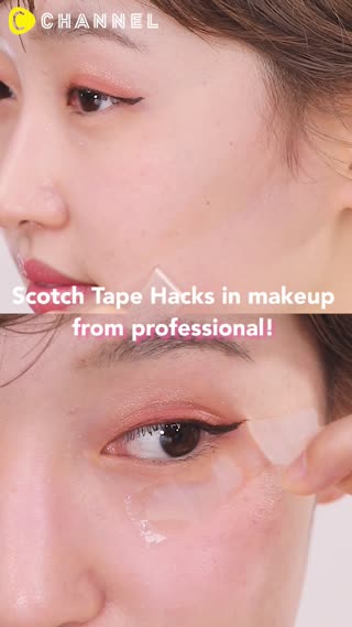 Scotch Tape Hacks in makeup