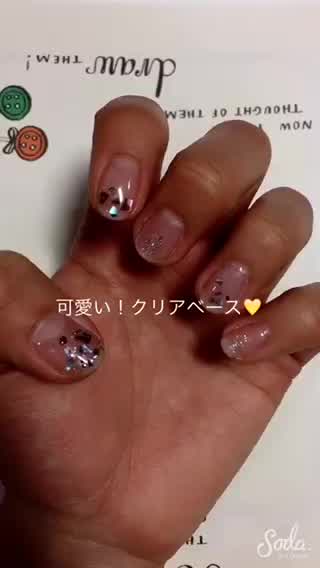 【 簡単！可愛い！クリアベースネイル 】