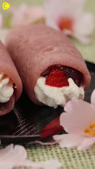 フライパンで作るいちご餅