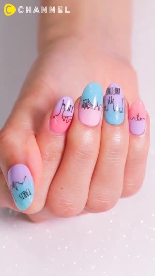 World Nail Art เล็บลายเส้นเมืองแบบอาร์ทๆ