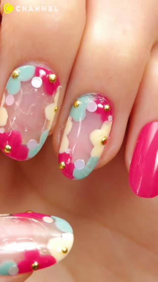 Nail Art Flower Border