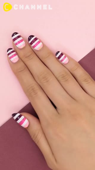 指彩初學者或是手不巧的女孩都能夠簡單完成♡線條層次指彩