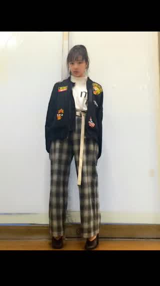 村瀬紗英【メンズライクなチェックパンツ】