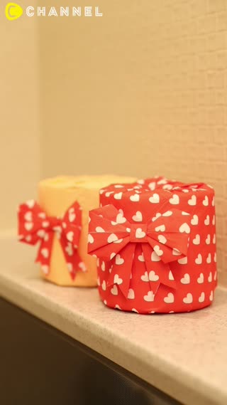 包裝預備的廁所衛生紙捲♪以緞帶DIY衛生紙捲讓廁所也能變時尚！