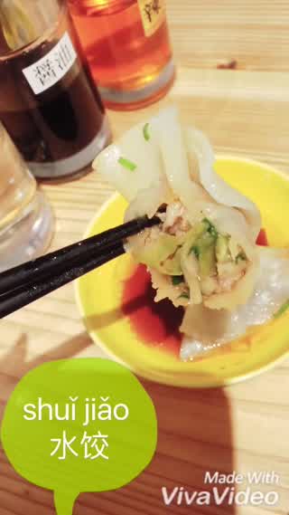 【FOOD+中国語】ー水餃子 辣油 醤油 酢