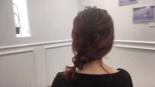 ミディアムヘアの簡単編み込みアレンジ(^^)