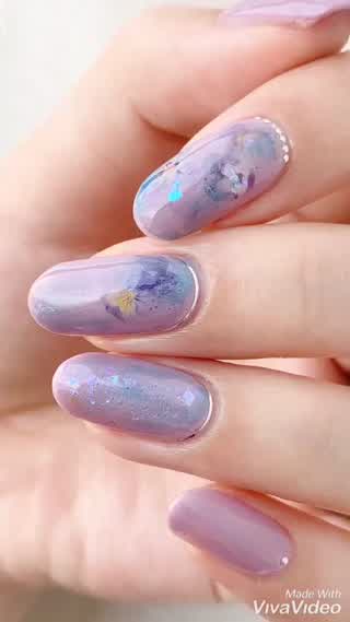 クールな紫陽花風ネイル