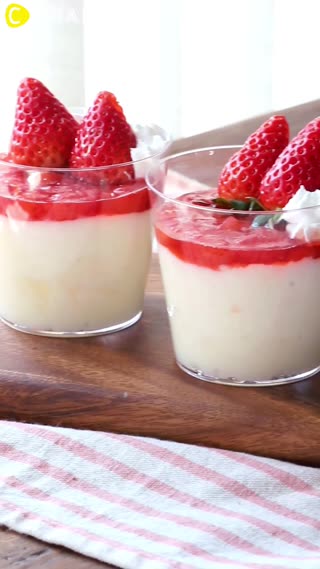 簡單＆健康！草莓牛奶布丁