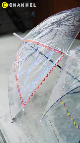 透明傘大改照～利用紙膠帶就可以做成各種風格